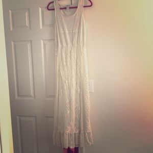 Cream lace maxi dress